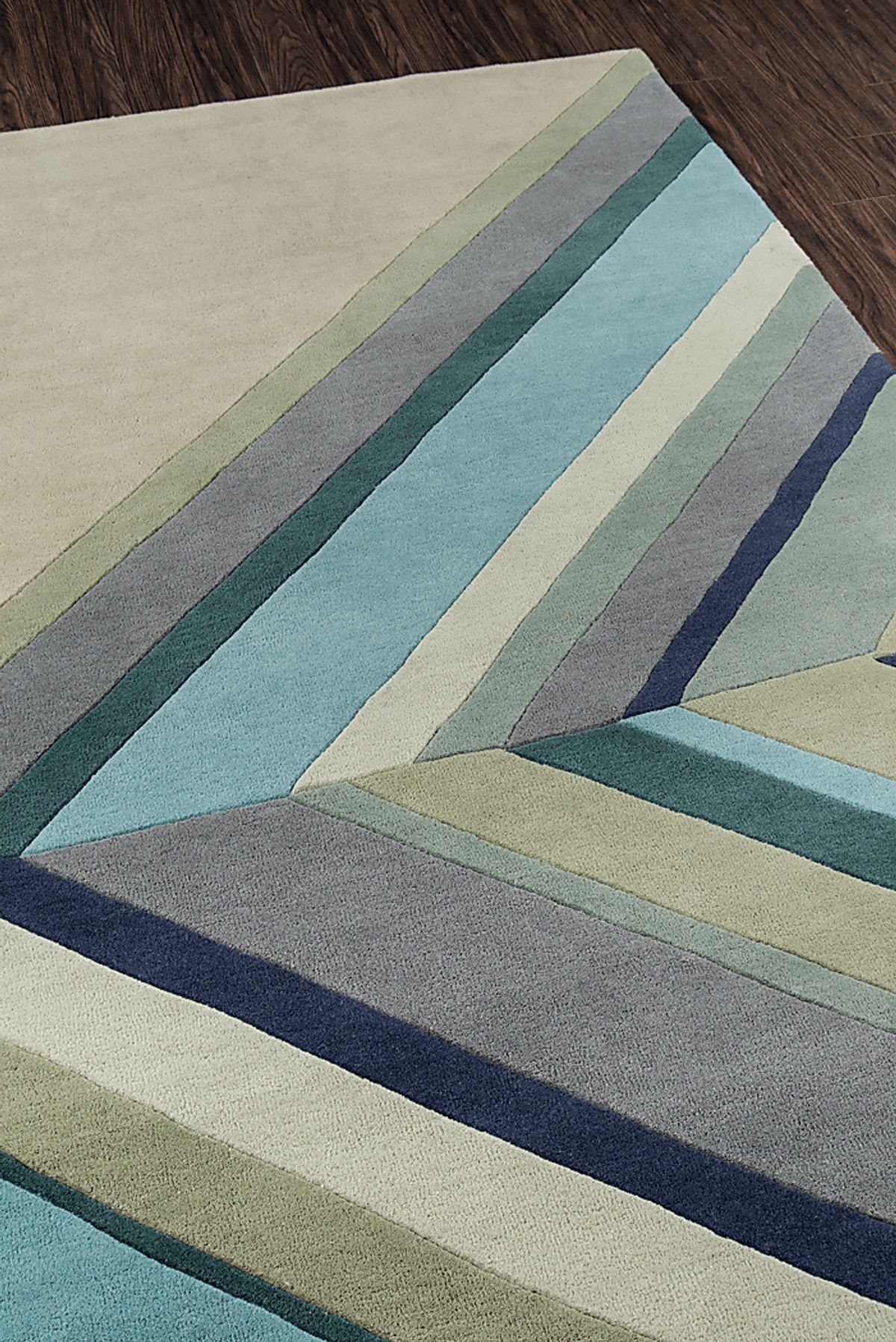 Sandhurst Blue Wool Fabric Rug | Rooms to Go
