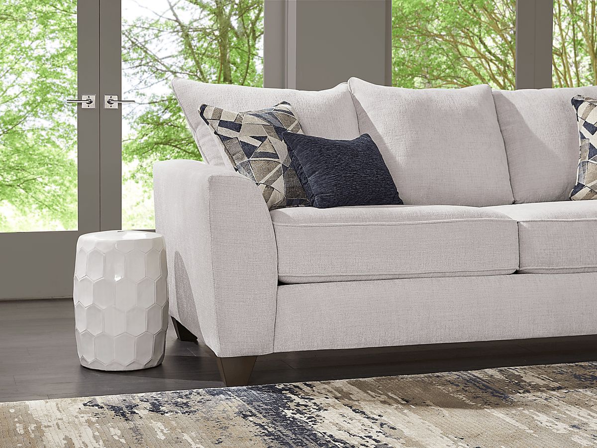 Sandia Heights 2 Pc Beige Chenille Fabric Living Room Set With Sofa ...