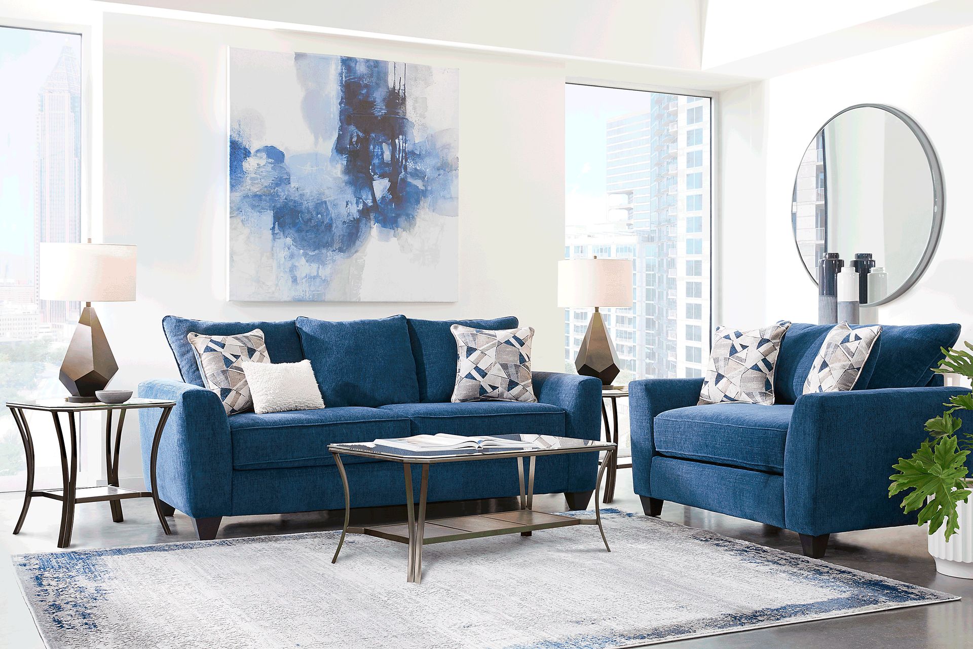 Sandia Heights Blue 2 Pc Living Room - Image 1