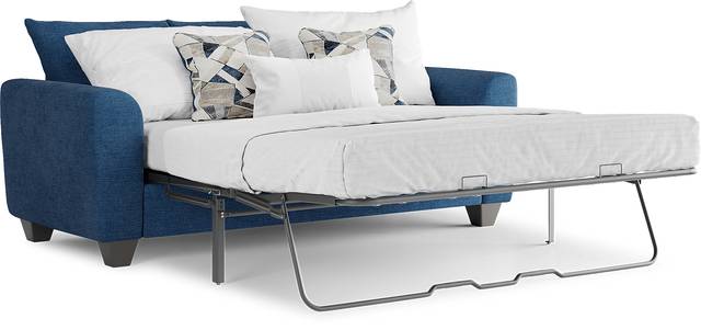 Sandia Heights Blue 7 Pc Living Room with Gel Foam Sleeper Sofa - Thumbnail - Image 3