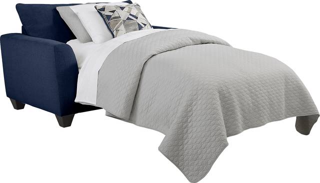 Sandia Heights Blue Sleeper Chair - Thumbnail - Image 3