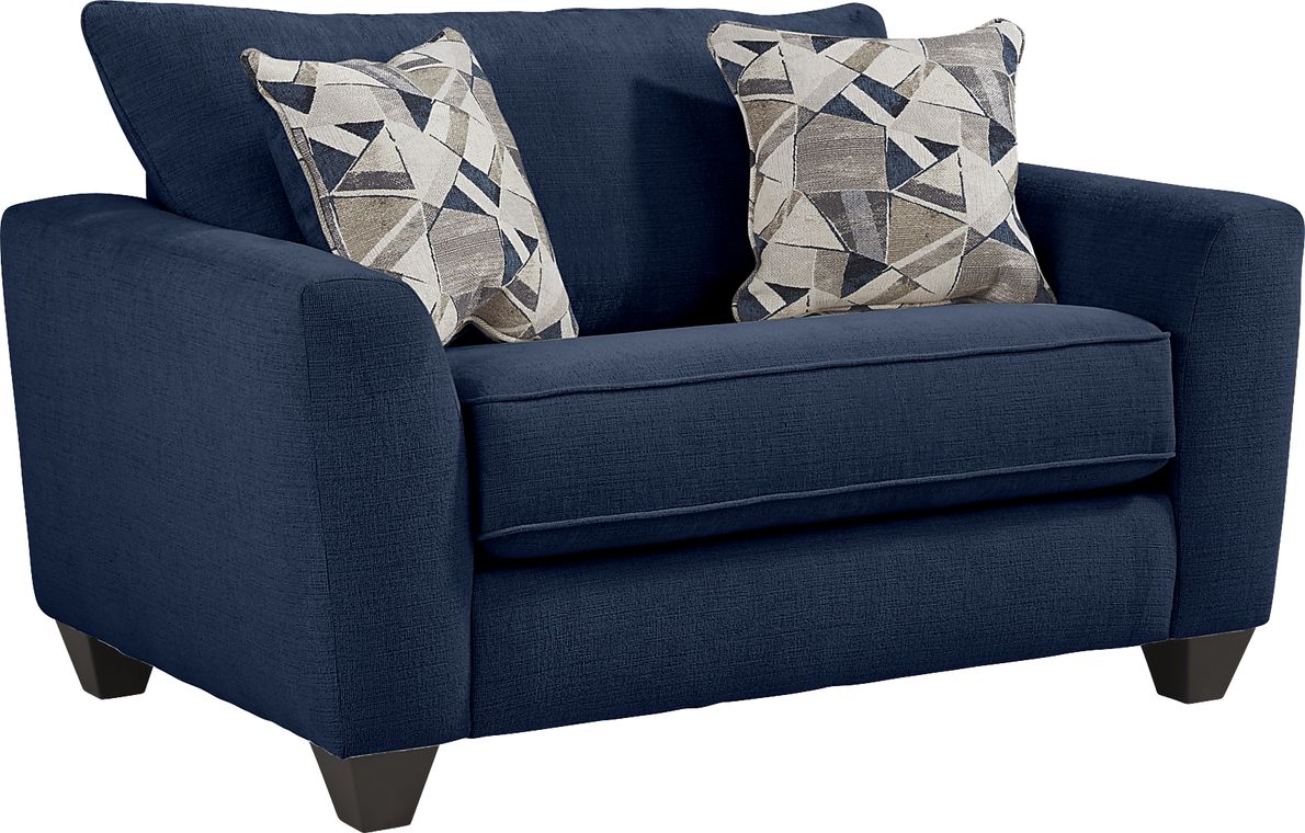 Sandia Heights Blue Chenille Fabric Sofa - Rooms To Go