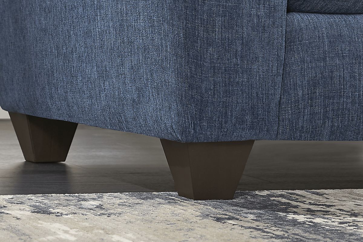 Sandia Heights Blue Chenille Fabric Sleeper Loveseat Rooms to Go