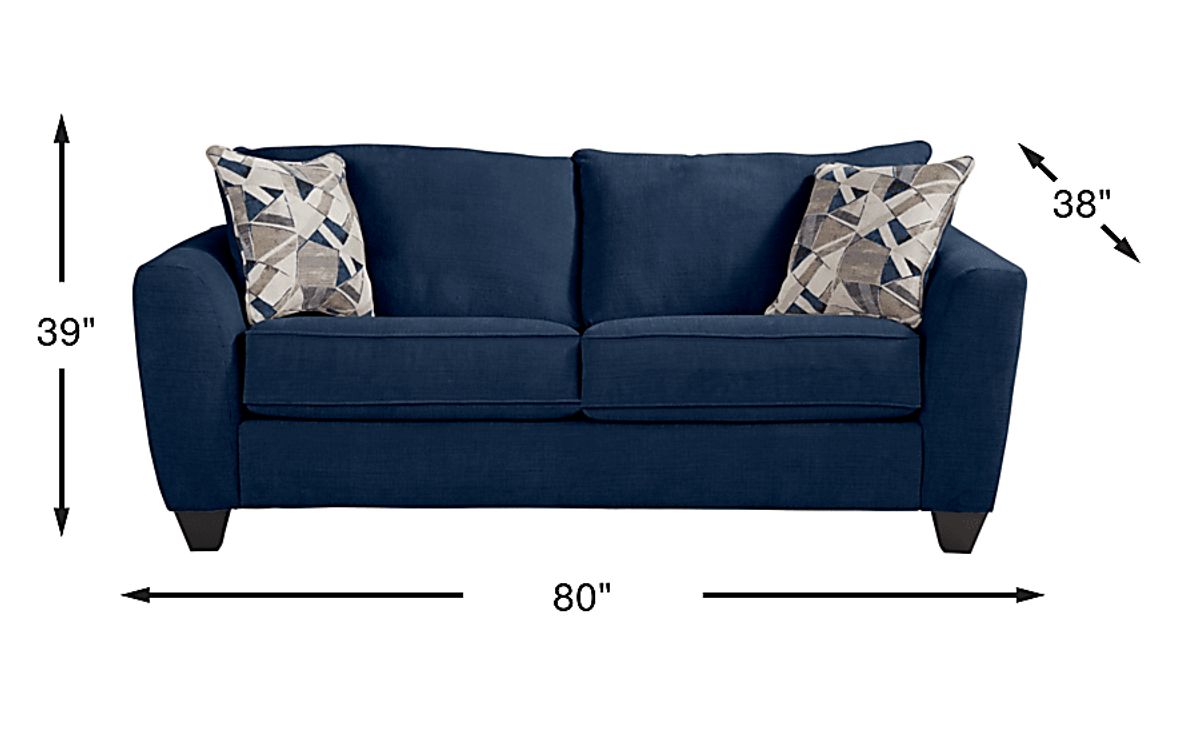 Sandia Heights Blue Chenille Fabric Sleeper Loveseat | Rooms to Go