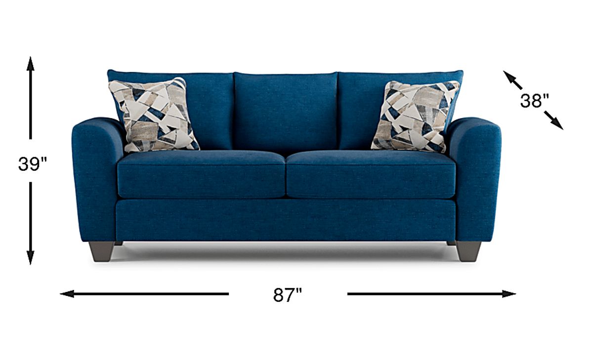 Sandia Heights Blue Chenille Fabric Sleeper Sofa | Rooms to Go