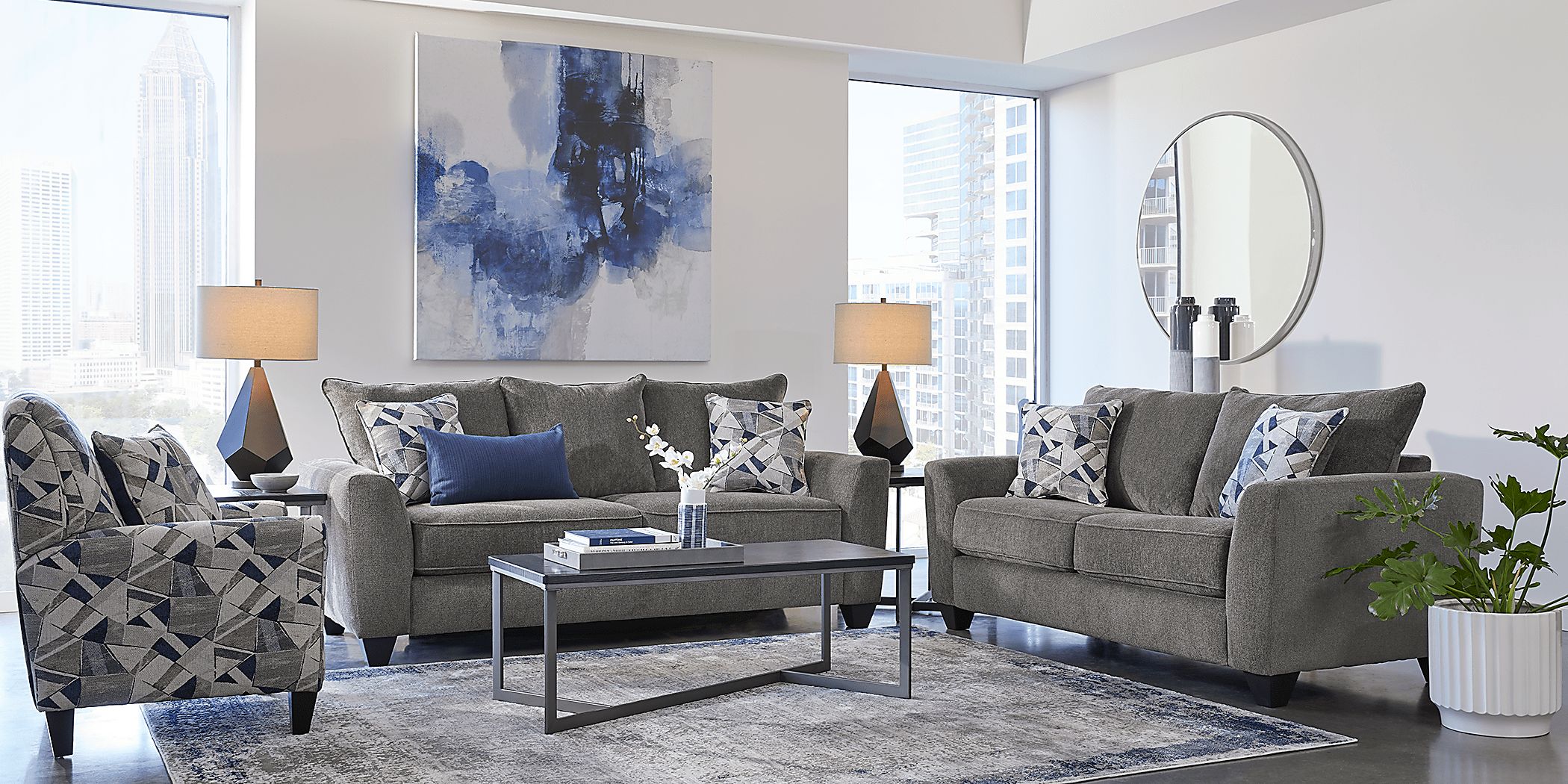 Sandia Heights Gray 2 Pc Living Room