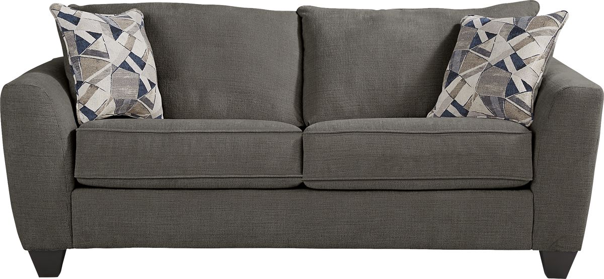 Sandia Heights Gray Chenille Fabric Sleeper Loveseat Rooms to Go
