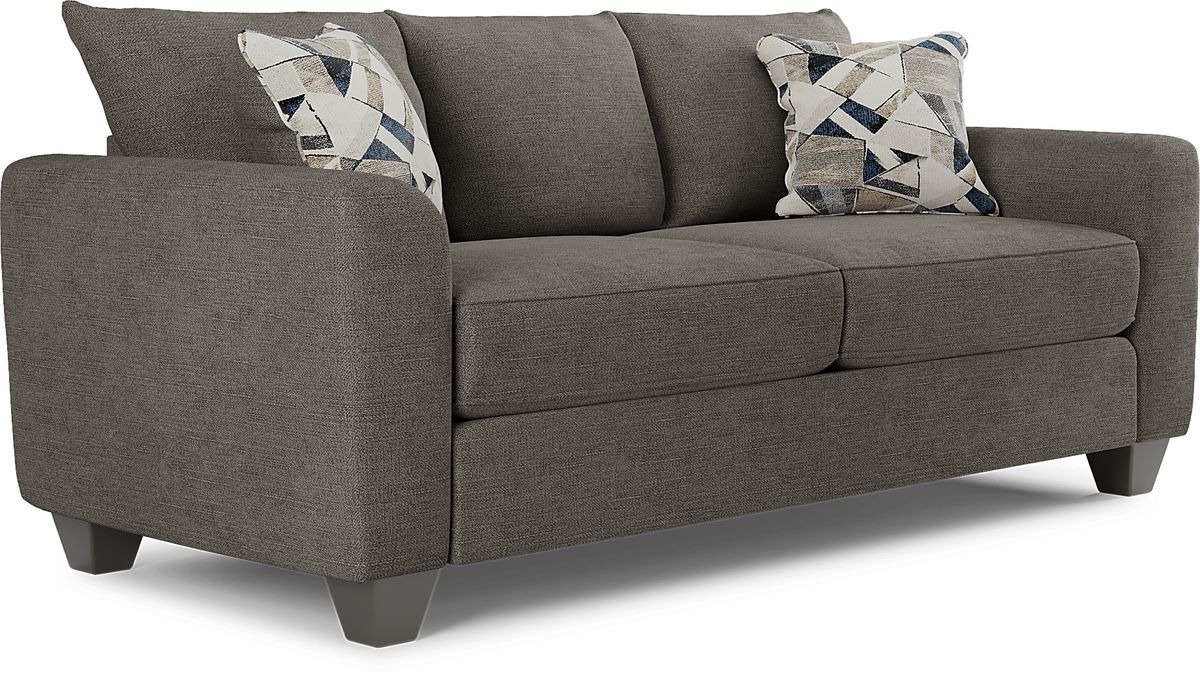 Sandia Heights 7 Pc Gray Chenille Fabric Living Room Set With Sofa ...