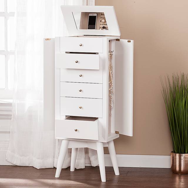 Sandida White Jewelry Armoire - Thumbnail - Image 5