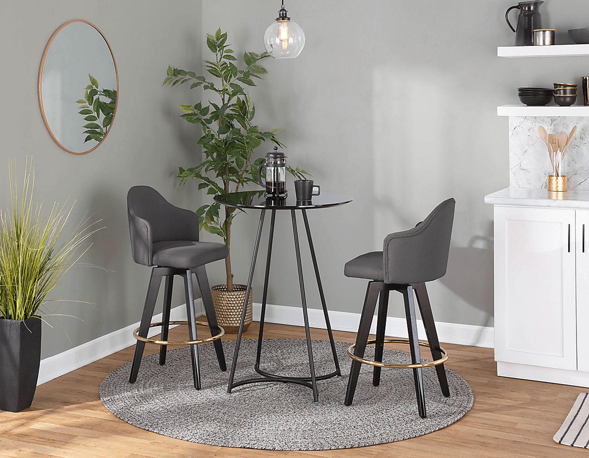 Sandron I Charcoal Counter Height Stool, Set of 2 - Image 9