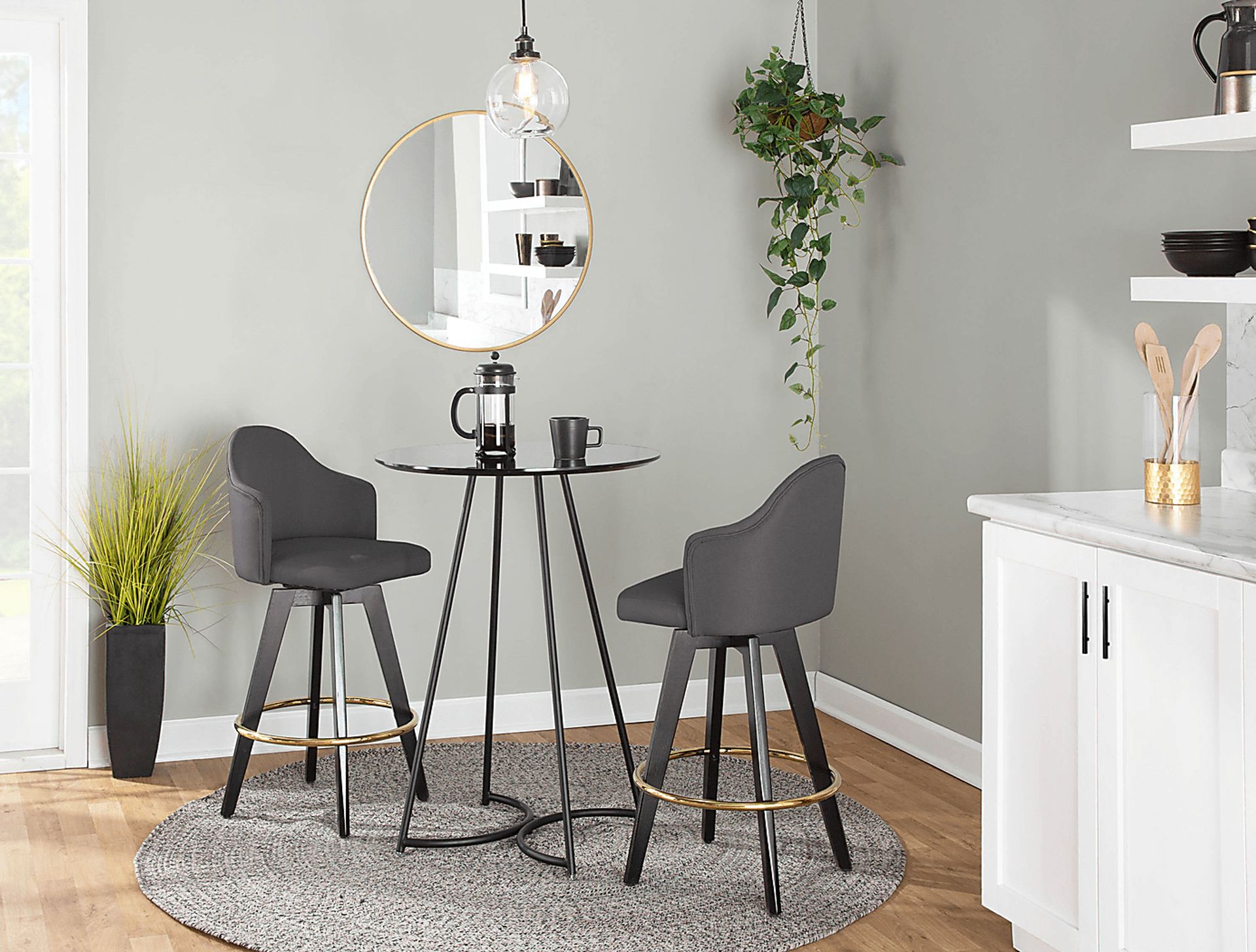Sandron I Charcoal Counter Height Stool, Set of 2 - Image 10