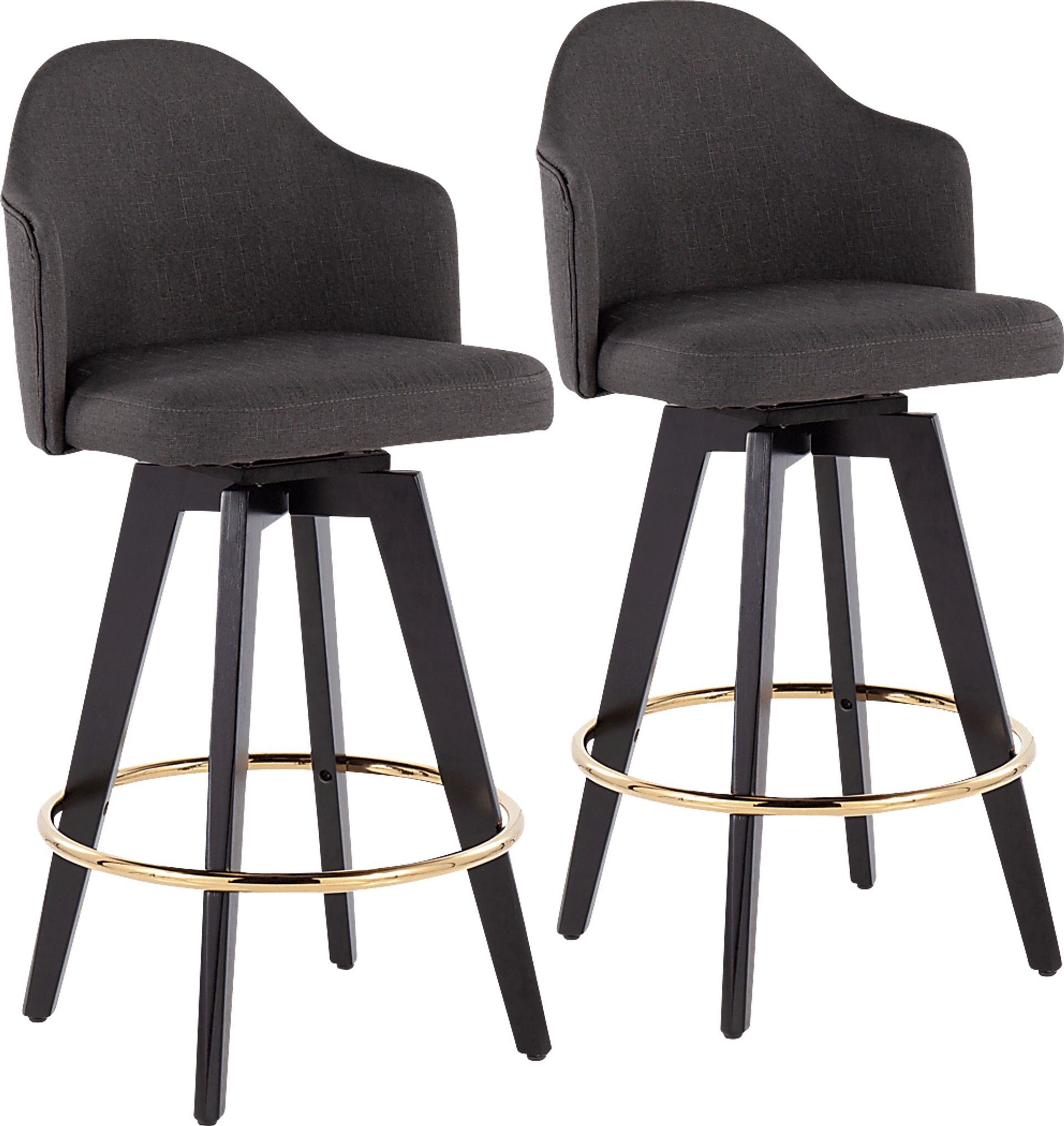Sandron I Charcoal Counter Height Stool, Set of 2 - Image 1