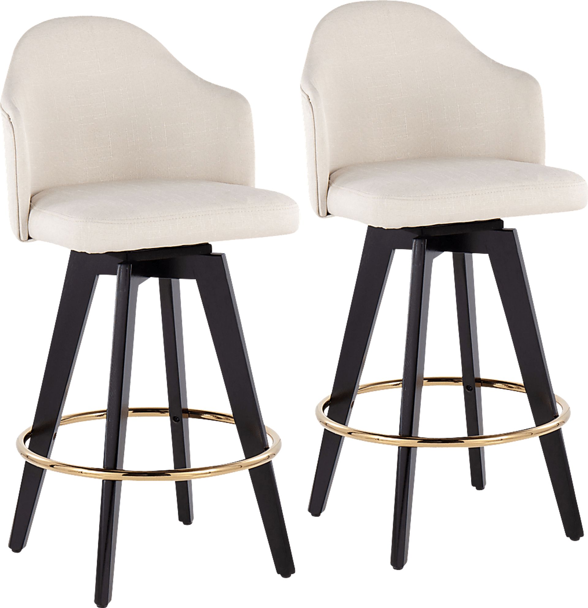 Sandron I Cream Counter Height Stool, Set of 2 - Image 1