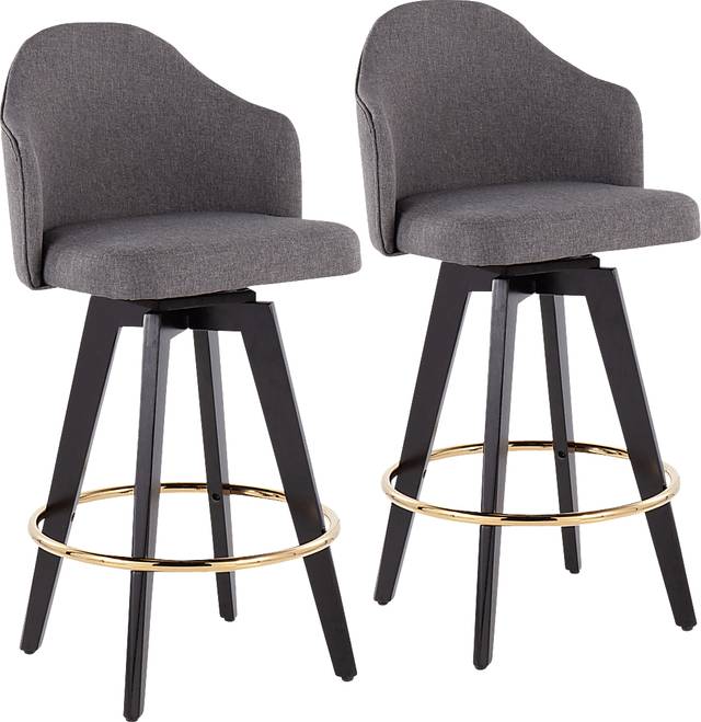 Sandron I Gray Counter Height Stool, Set of 2 - Thumbnail - Image 1