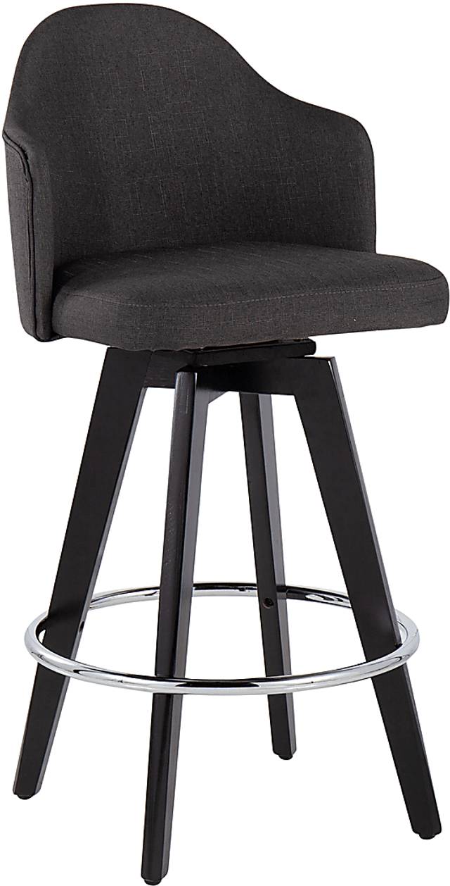 Sandron II Charcoal Counter Height Stool, Set of 2 - Thumbnail - Image 2