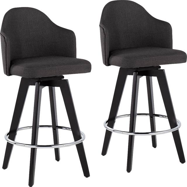 Sandron II Charcoal Counter Height Stool, Set of 2 - Thumbnail - Image 1