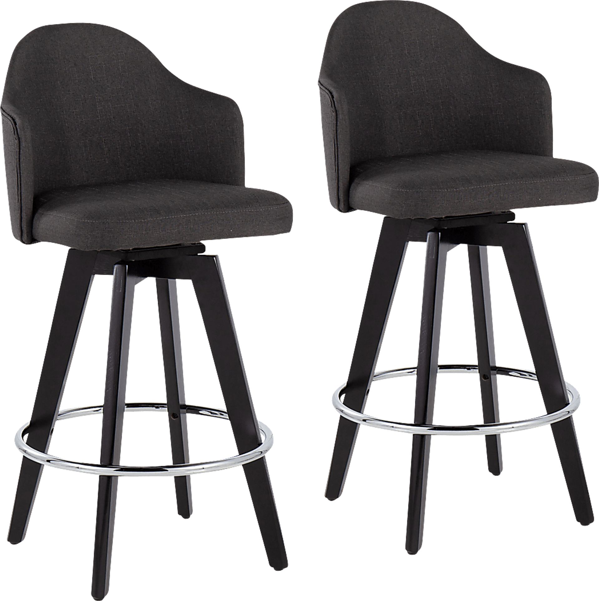 Sandron II Charcoal Counter Height Stool, Set of 2 - Image 1