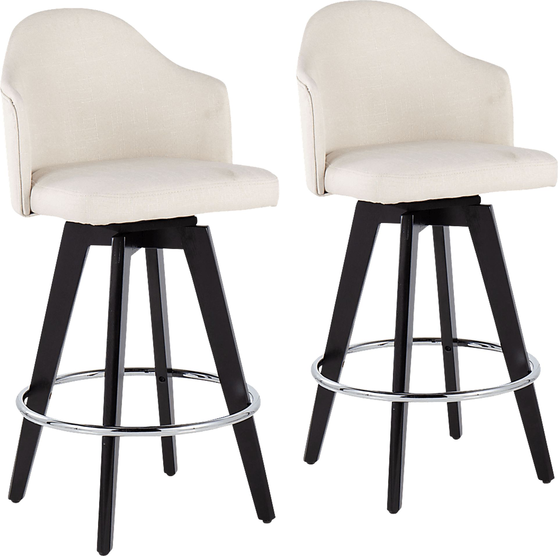 Sandron II Cream Counter Height Stool, Set of 2 - Image 1