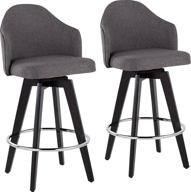 Sandron II Gray Counter Height Stool, Set of 2 - Thumbnail - Image 1