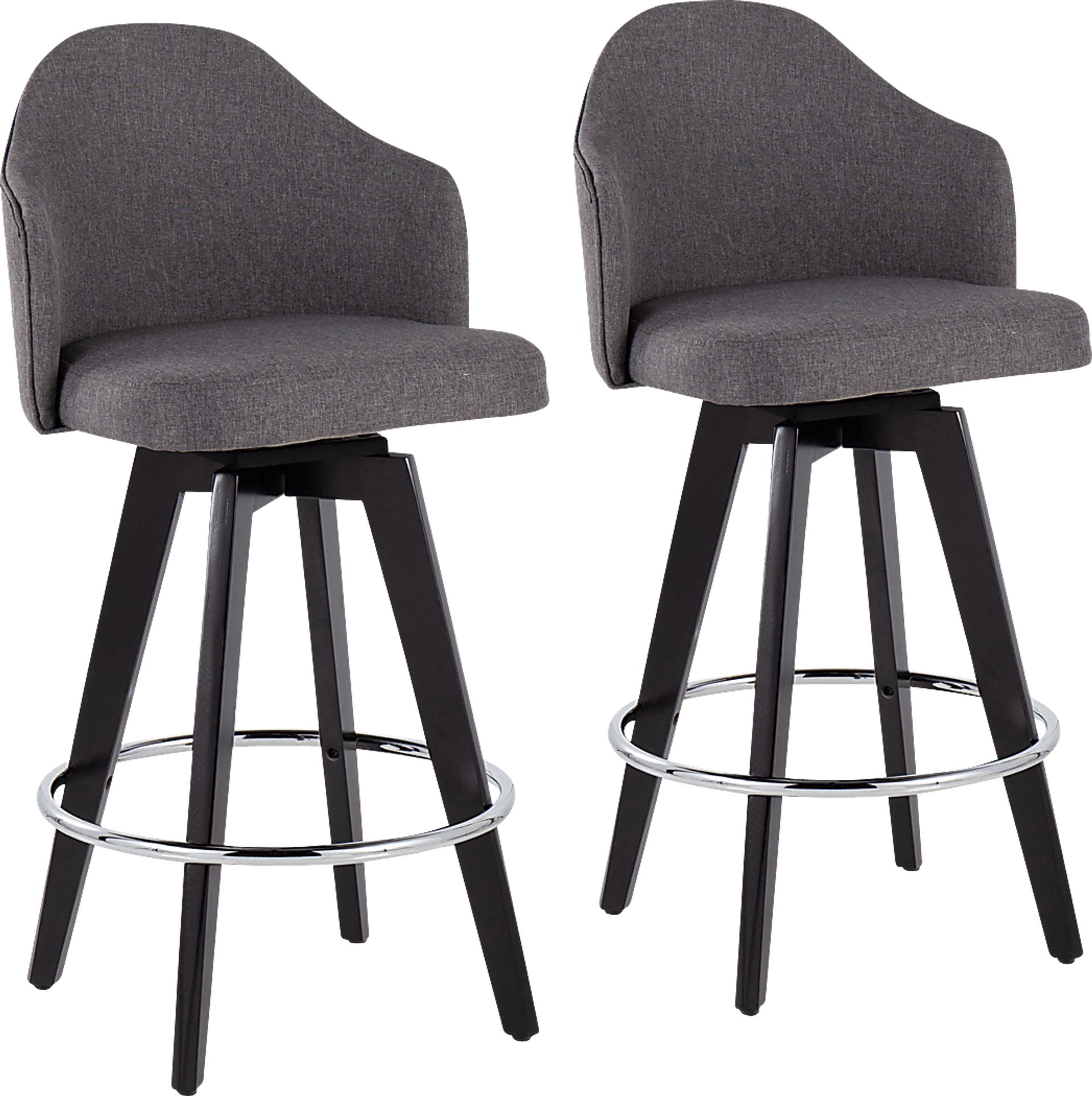 Sandron II Gray Counter Height Stool, Set of 2 - Image 1