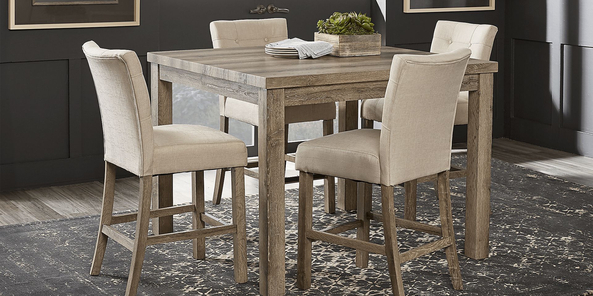 Sandy Heights Brown 5 Pc Square Counter Height Dining Set - Image 1
