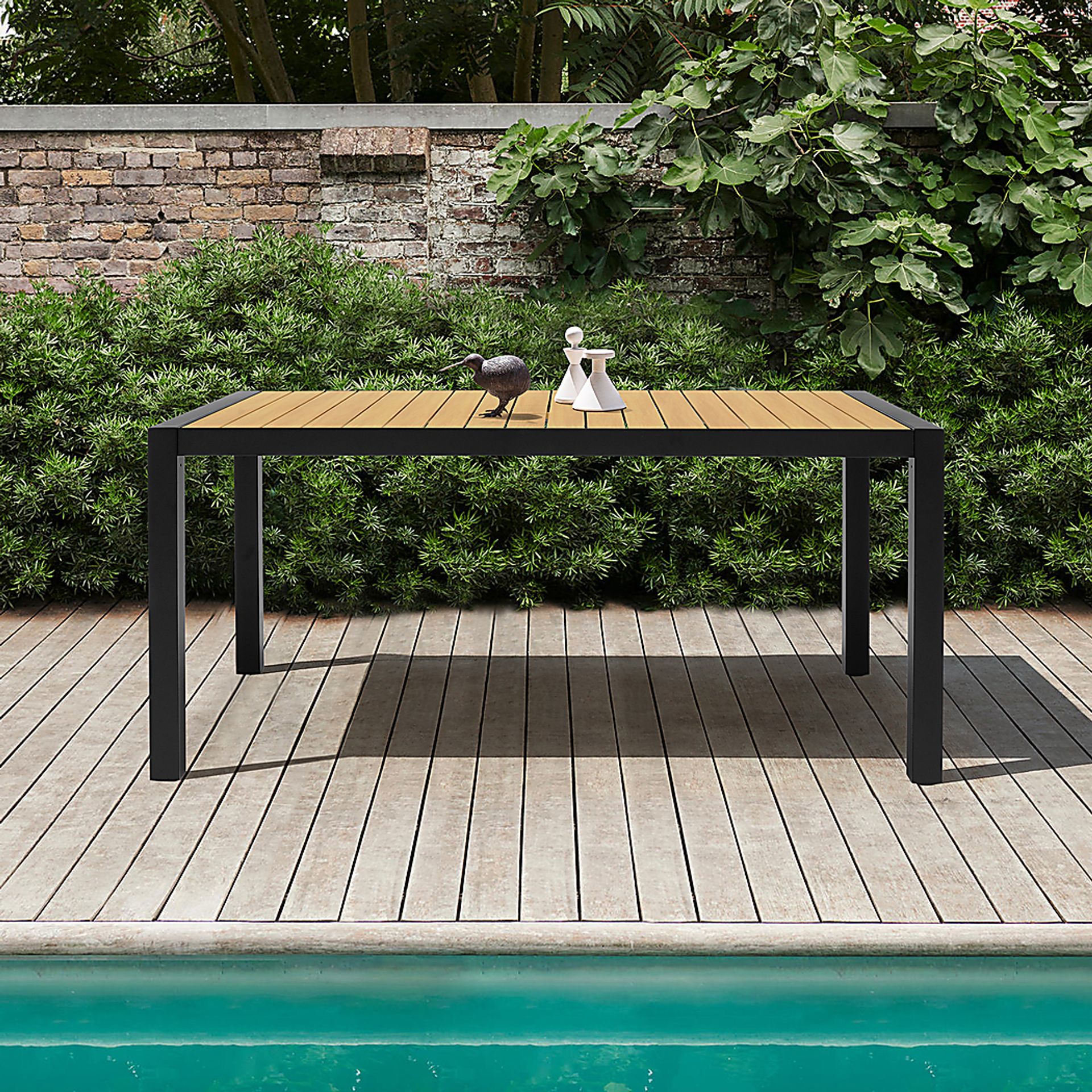 Sanellan Black Outdoor Dining Table - Image 6
