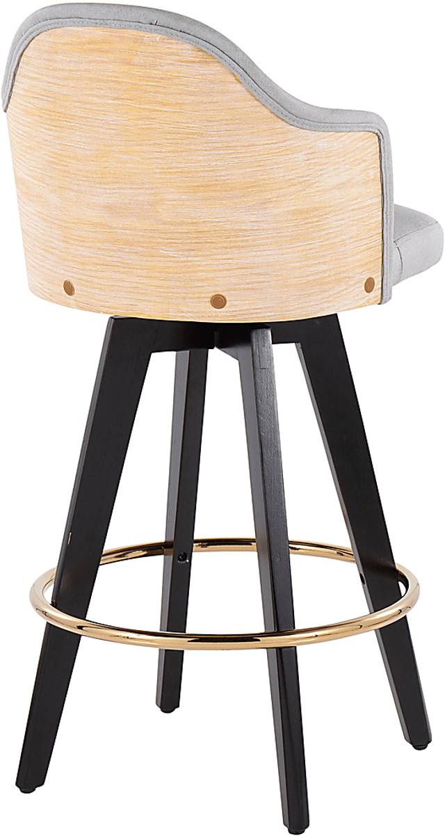 Sanellas I Gray Counter Height Stool, Set of 2 - Thumbnail - Image 4