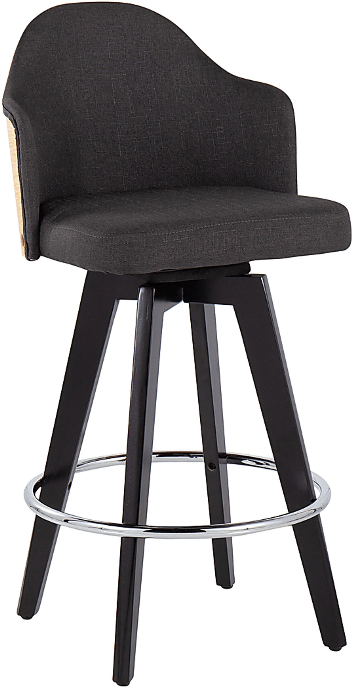 Sanellas II Black Black,Colors Charcoal Black,Gray Swivel Barstool