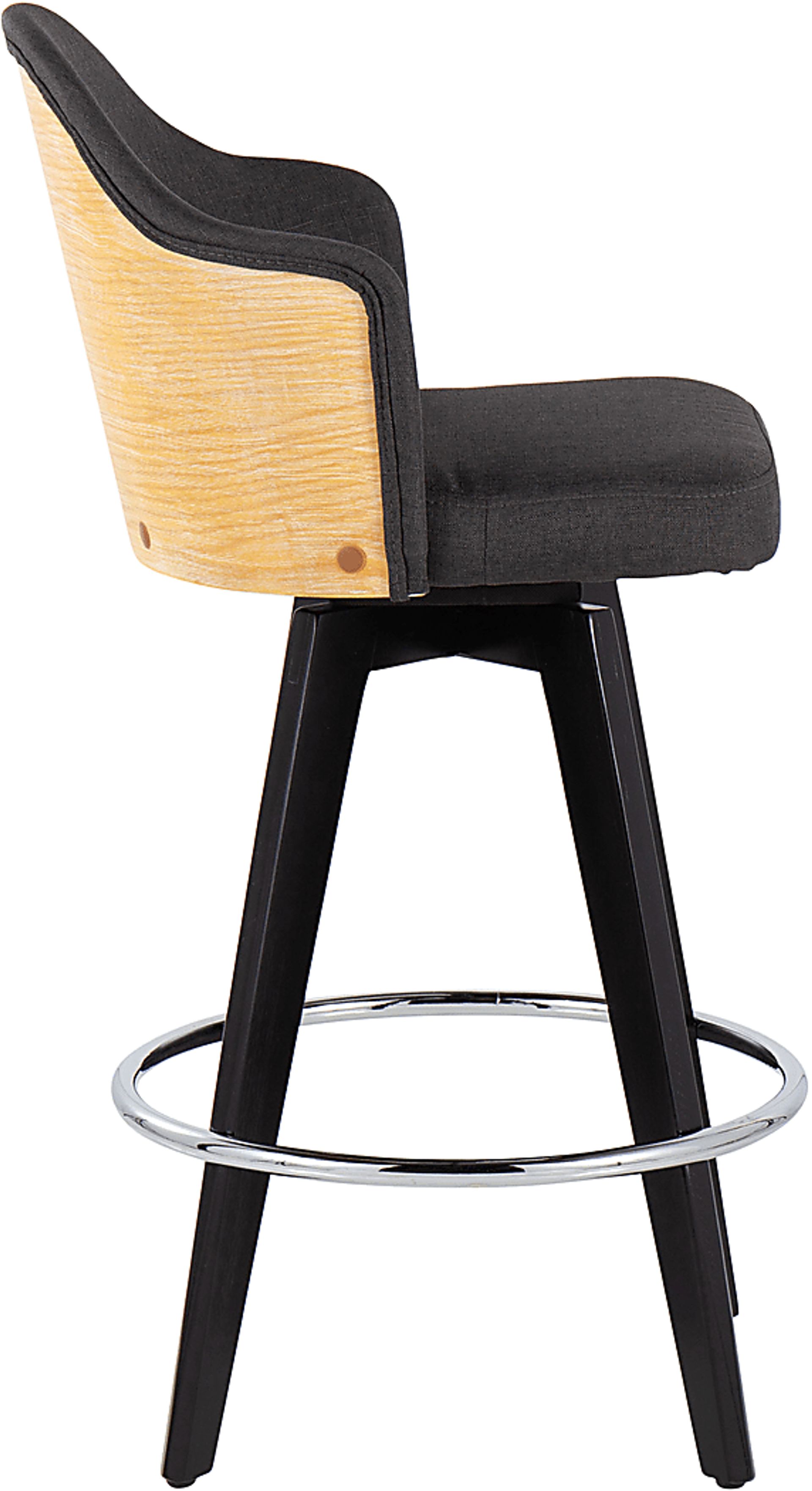 Sanellas II Black Black,Colors Charcoal Black,Gray Swivel Barstool