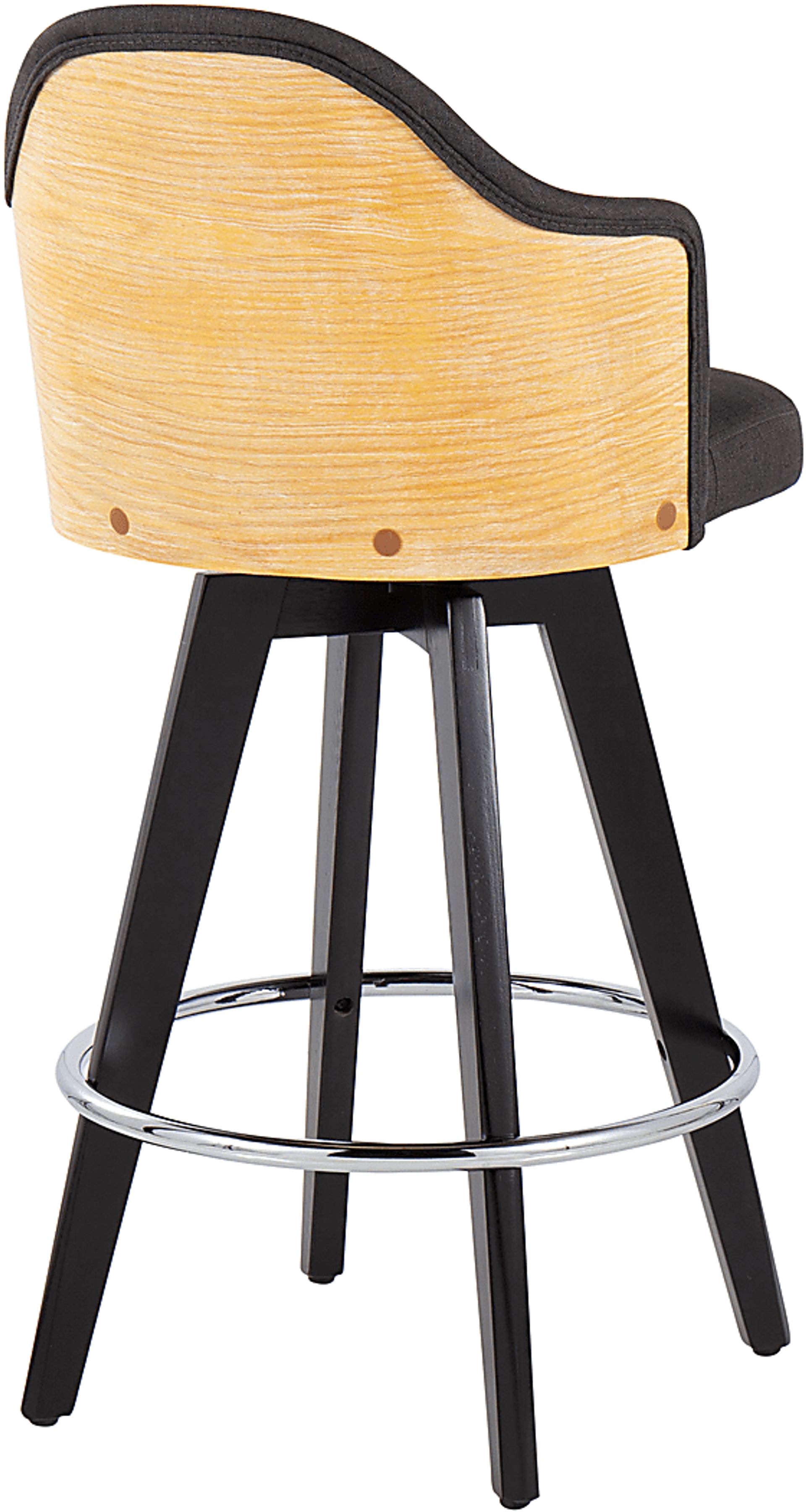 Sanellas II Black Black,Colors Charcoal Black,Gray Swivel Barstool