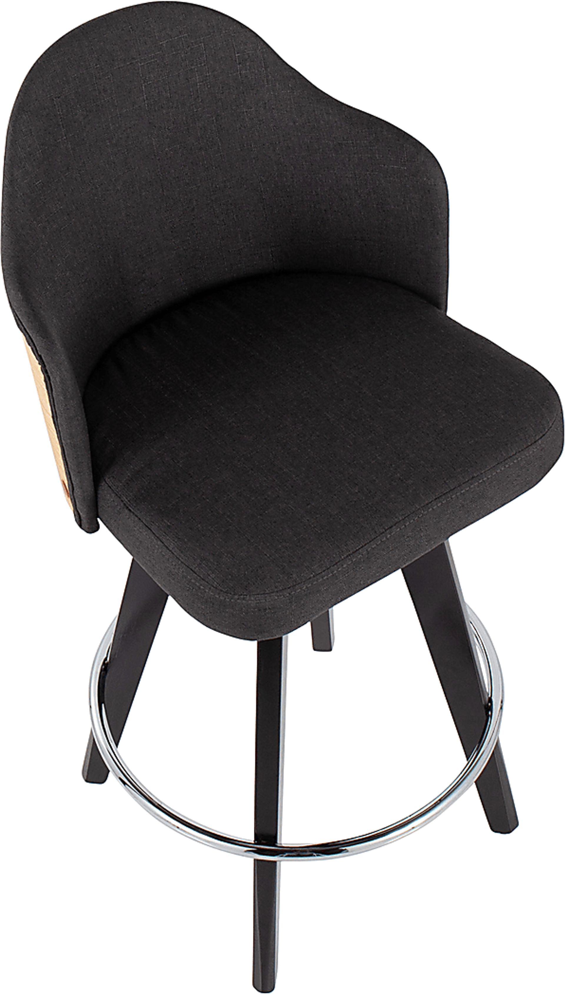Sanellas II Black Black,Colors Charcoal Black,Gray Swivel Barstool
