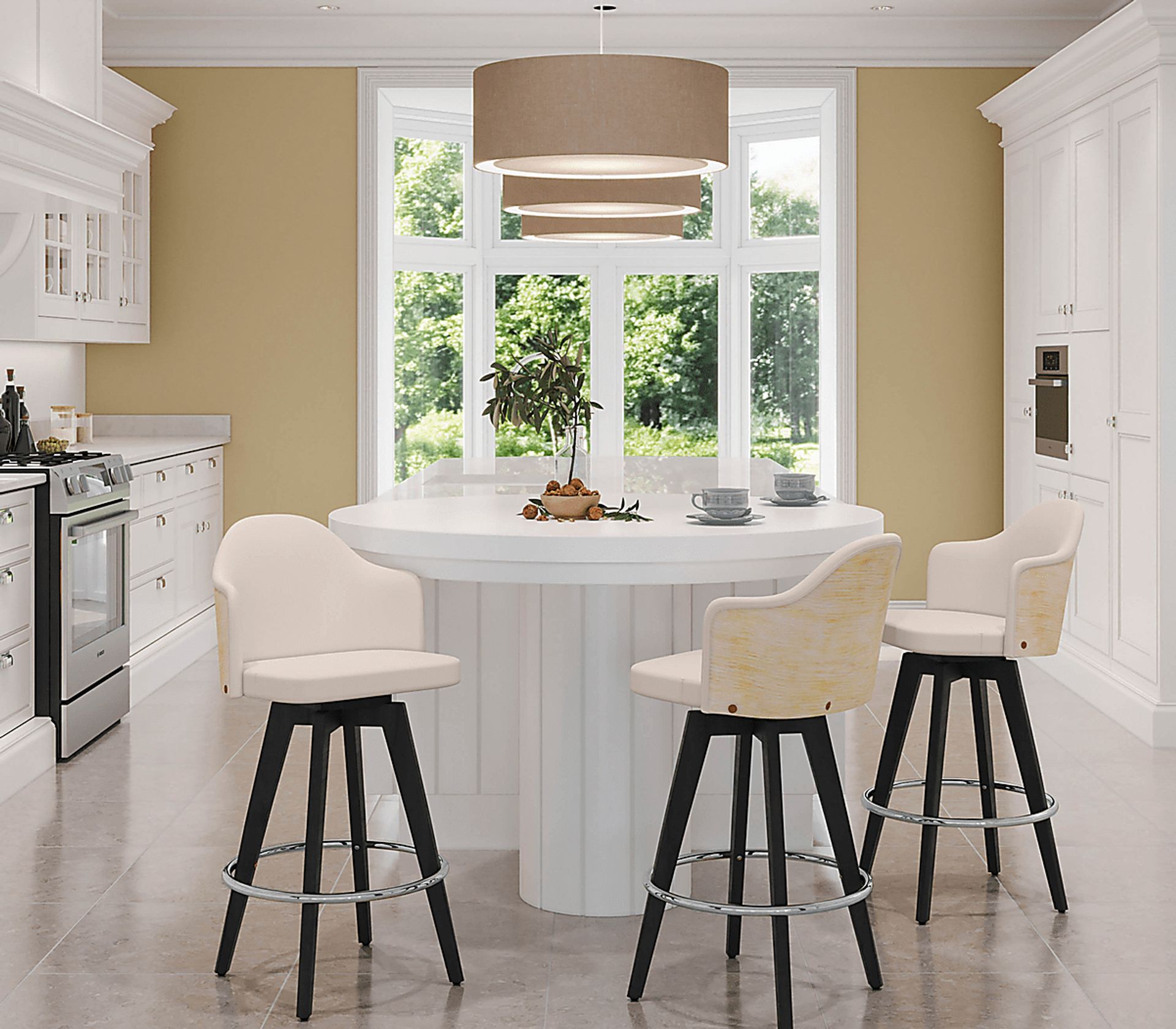 Sanellas II Cream Counter Height Stool, Set of 2 - Image 8