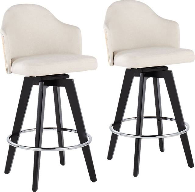 Sanellas II Cream Counter Height Stool, Set of 2 - Thumbnail - Image 1