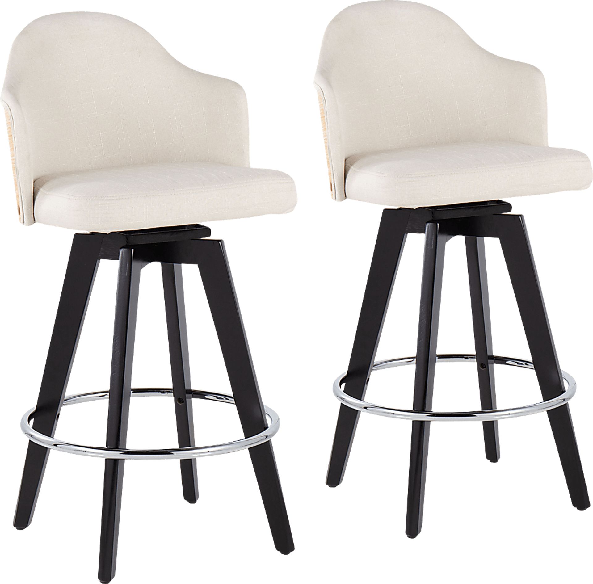 Sanellas II Cream Counter Height Stool, Set of 2 - Image 1
