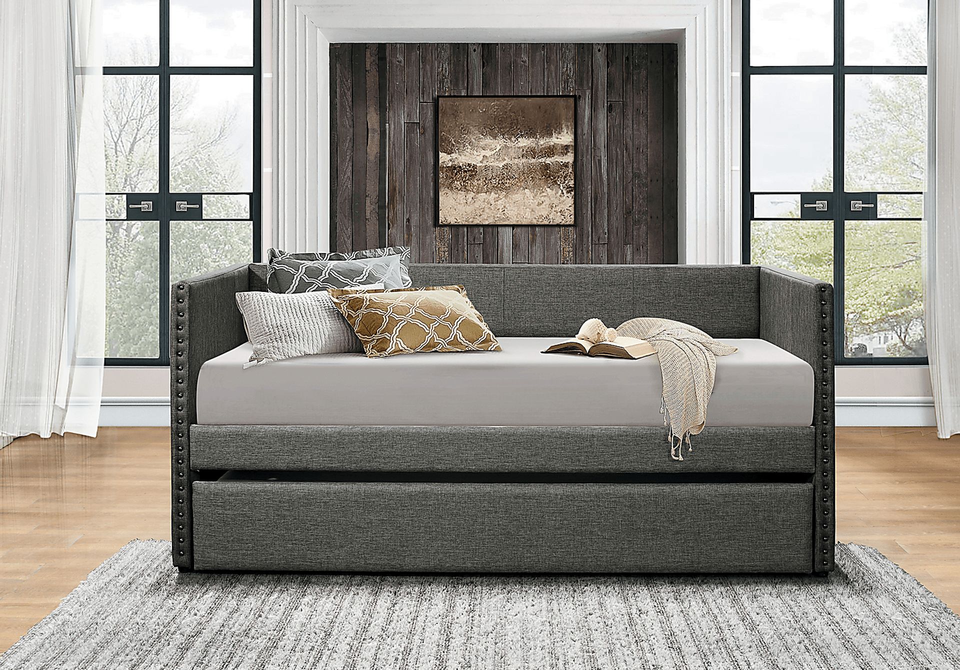 Sanford Way Gray Daybed with Trundle - Image 3