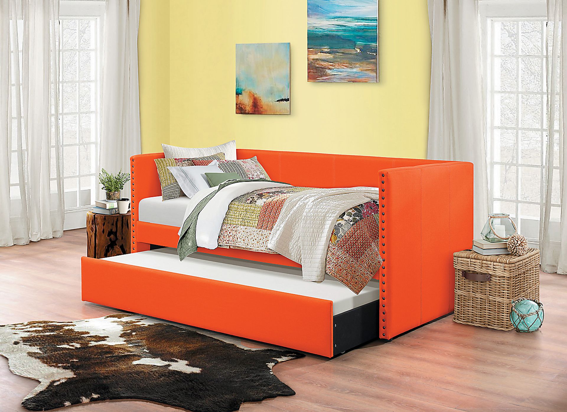 Sanford Way Orange Daybed with Trundle - Image 6
