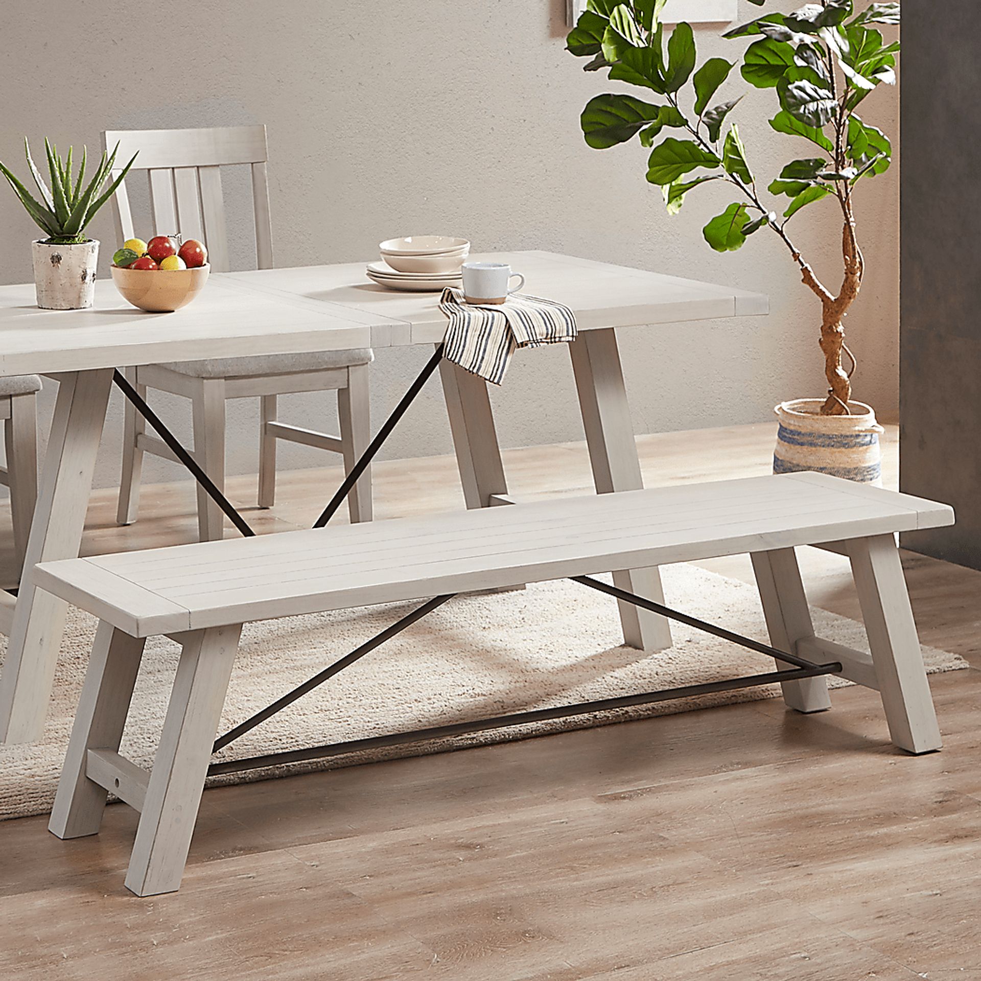 Sangamon White Dining Bench - Image 7
