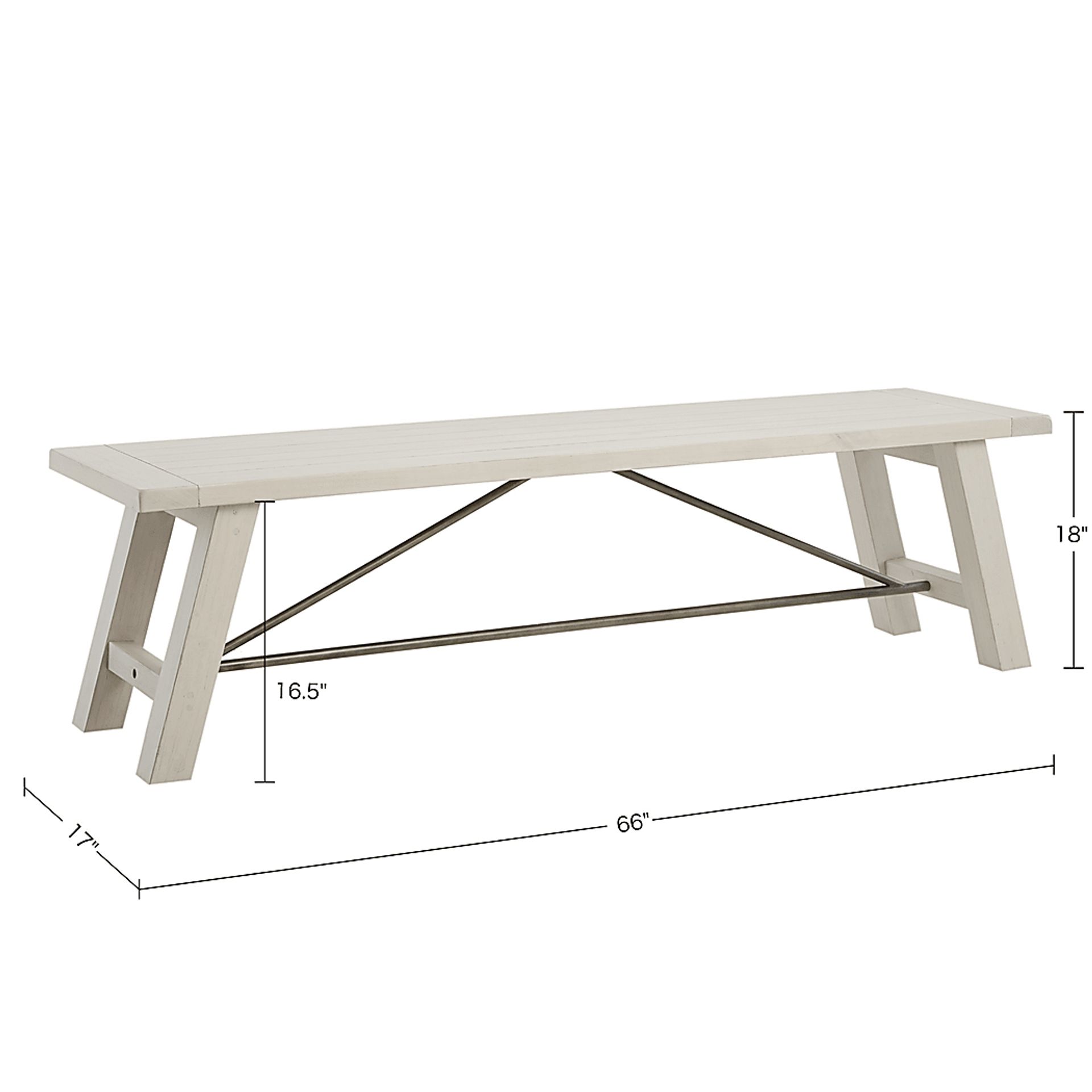 Sangamon White Dining Bench - Image 9