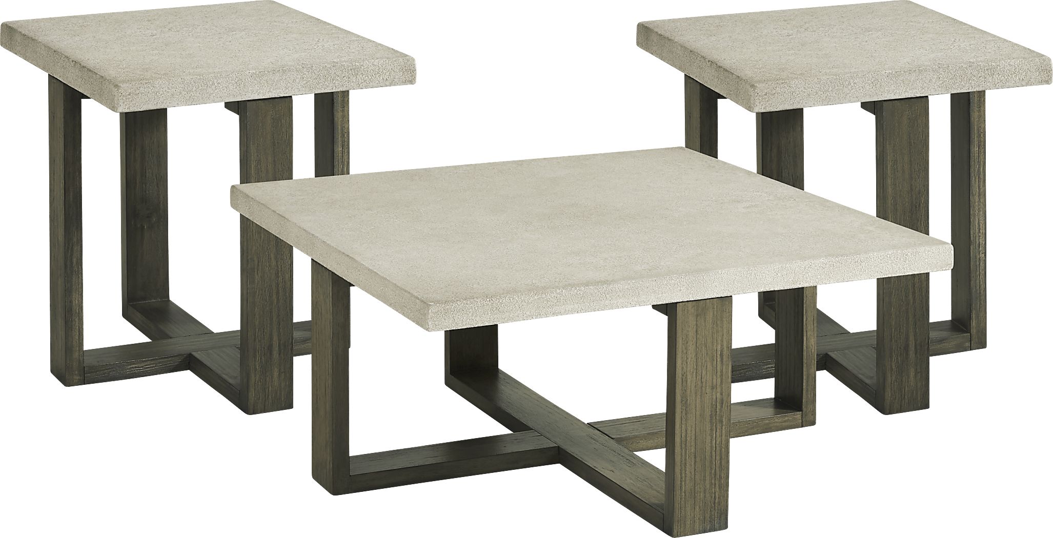 Sanger Gray Square 3 Pc Table Set