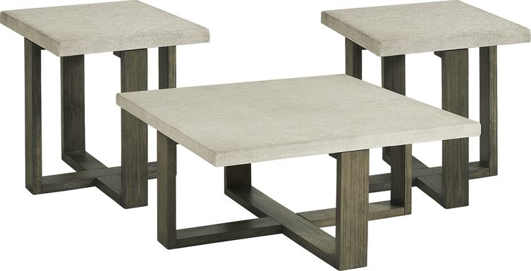 Sanger Gray Square 3 Pc Table Set