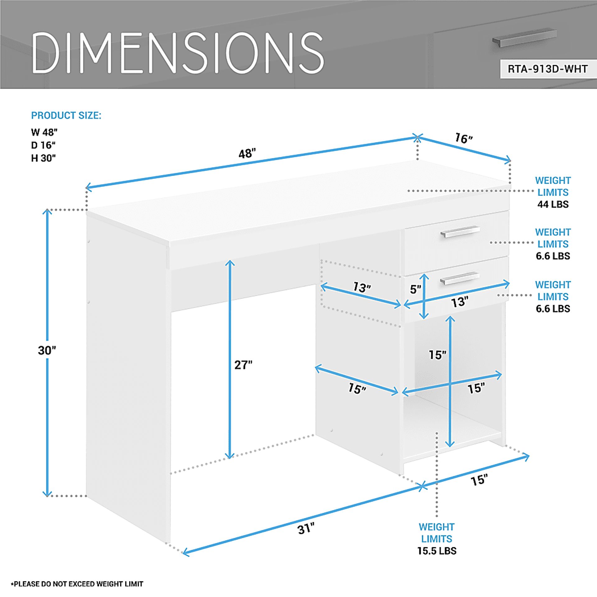 Sanoye White Desk - Image 7