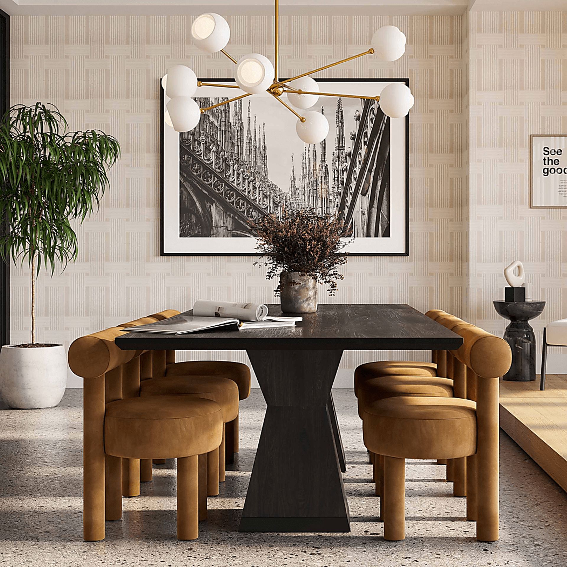 Sanpat II Black Dining Table - Image 3