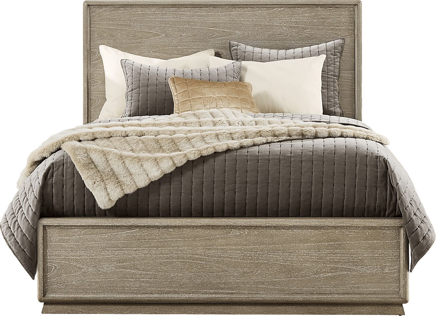 Santa Clarita Light Gray 3 Pc King Panel Bed