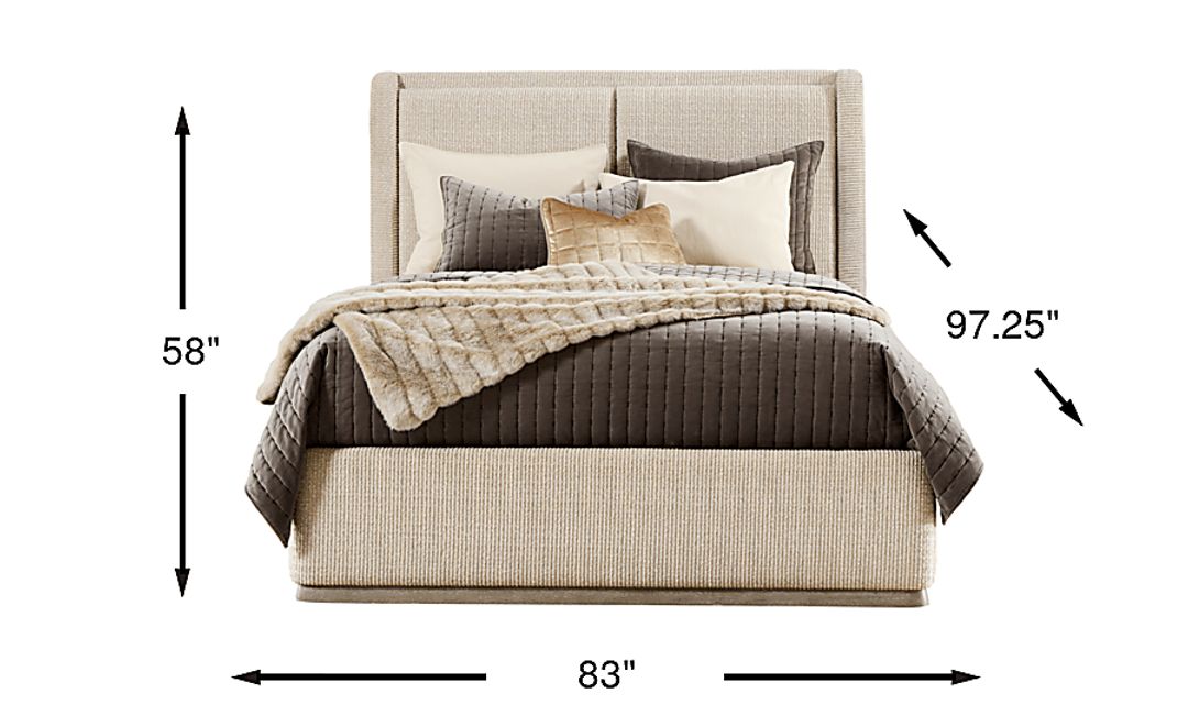 Santa Clarita Light Gray 3 Pc King Upholstered Bed