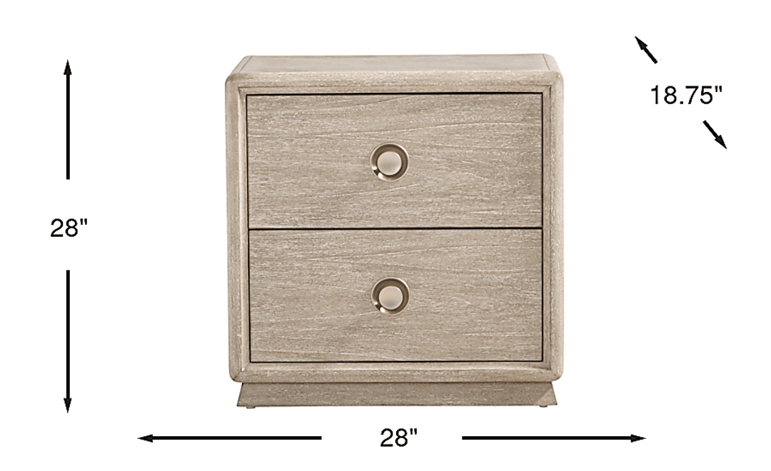 Santa Clarita Light Gray Nightstand