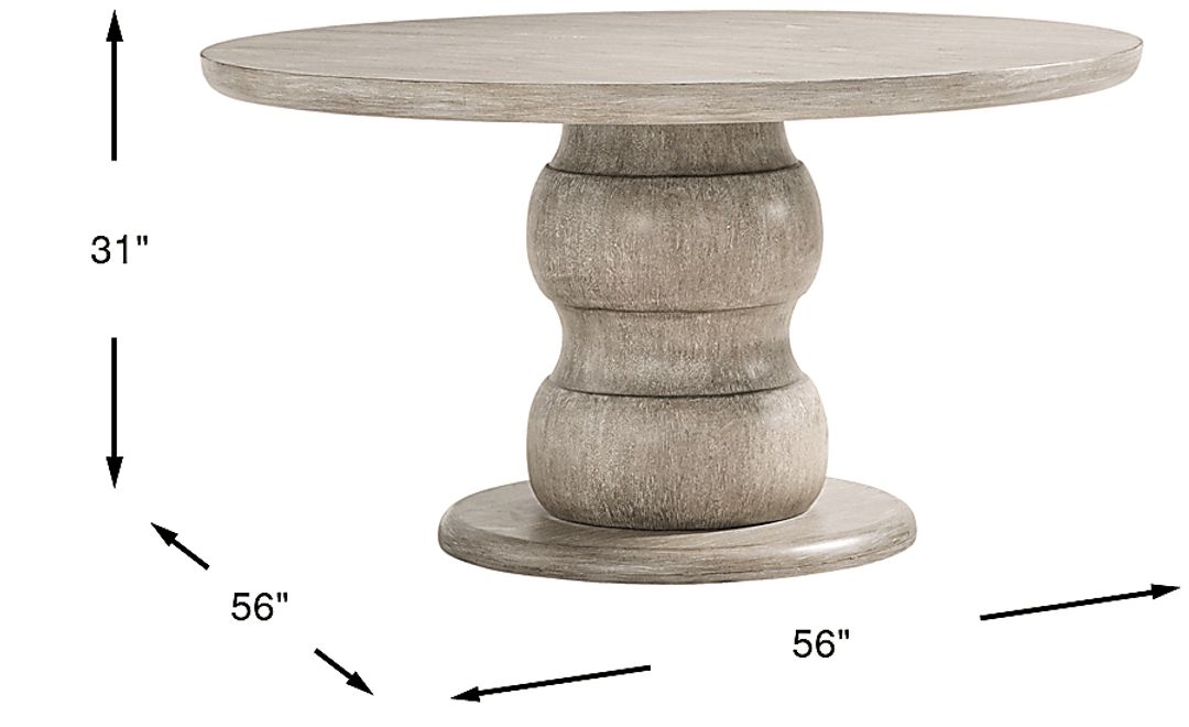 Santa Clarita Light Gray Round Dining Table