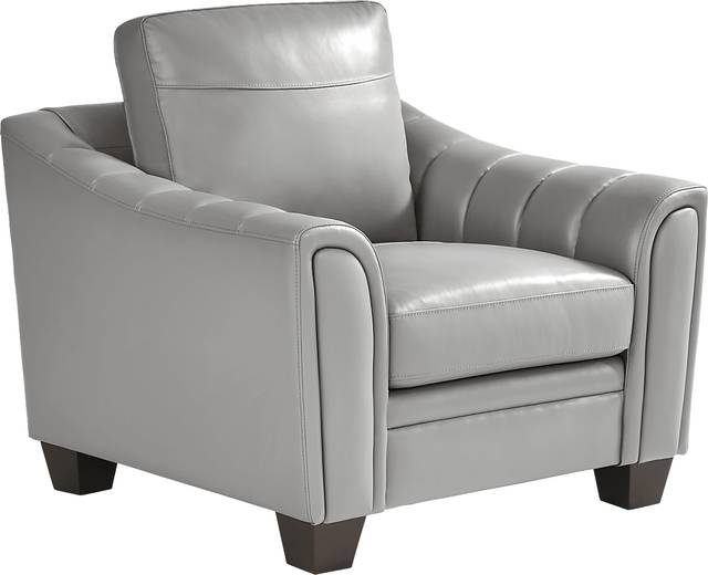 Santa Croce Gray Leather 8 Pc Living Room - Thumbnail - Image 8