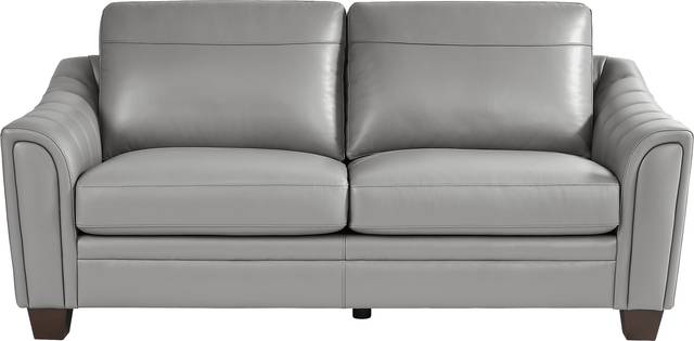 Santa Croce Gray Leather 8 Pc Living Room - Thumbnail - Image 6