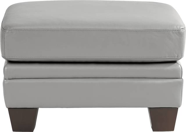 Santa Croce Gray Leather Ottoman - Thumbnail - Image 2