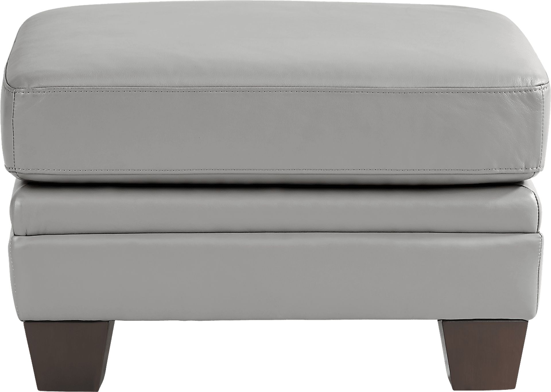 Santa Croce Gray Leather Ottoman - Image 2
